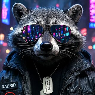Rabbid's avatar: the raccoon in sunglasses